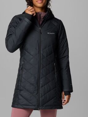 COLUMBIA HEAVENLY LONG HOODED JACKET BLACK - XS